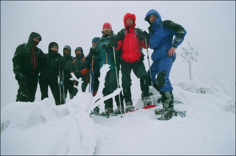 21. 1. 2012. Všichni na vršku Svarohu v 1.334 m n. m. Je čas se vracet zpátky.