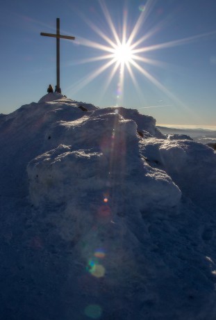 17. 2. 2019. Výš už se jít na Šumavě nedá.