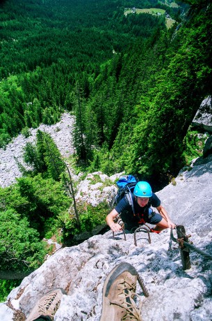 Zajištěná cesta Leadership na kopec Predigstuhl.