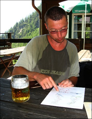Pavel na terase chatě Silberkar - 1.223 m n. m.