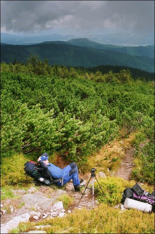Pohled zpátky pod sebe.