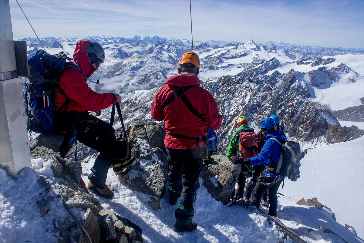 Na vrcholu Wildspitze ve výšce 3.772 m n. m.